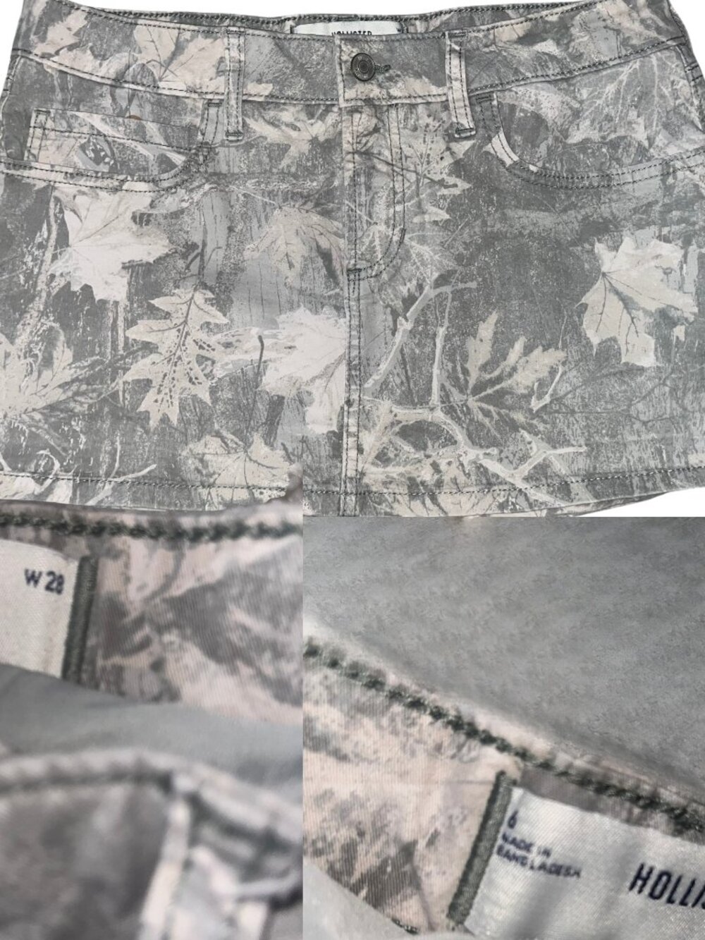 Hollister Gray Camo Mini Skirt